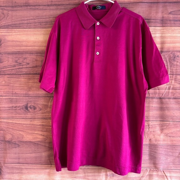 Callaway Other - Callaway Golf Collection XL Mens Polo Shirt Rasberry 100% Fine Cotton
